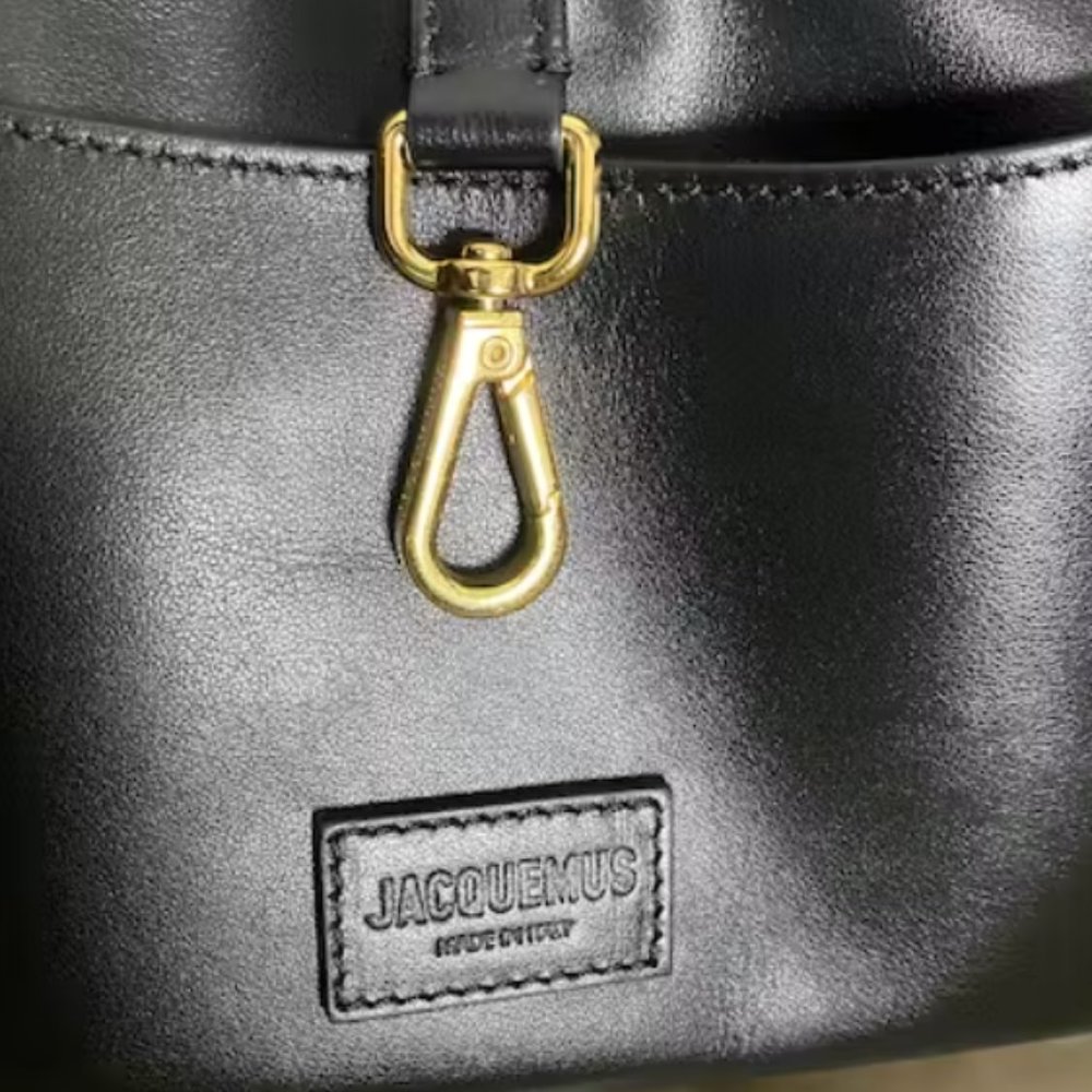 JACQUEMUS Le Cabas Neve Black Leather tote shopping bag - Picture 4 of 11